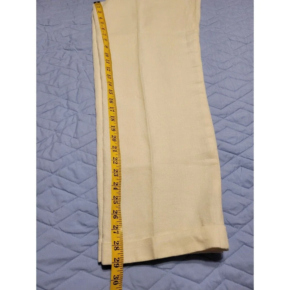 Polo Ralph Lauren Men's 100% Linen Pleated Cream Dress Pants 38x30 Vintage Y2K